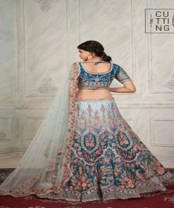 Exquisite Embroidered Partywear Lehenga choli Code 2001 - Blue Back