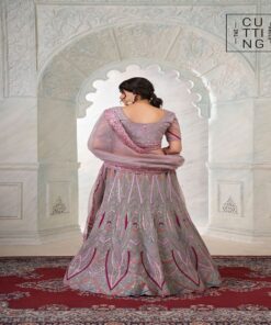 Exquisite Embroidered Partywear Lehenga choli Code 2001 - Pink Back