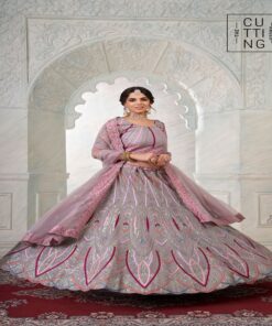 Exquisite Embroidered Partywear Lehenga choli Code 2001 - Pink Front Full