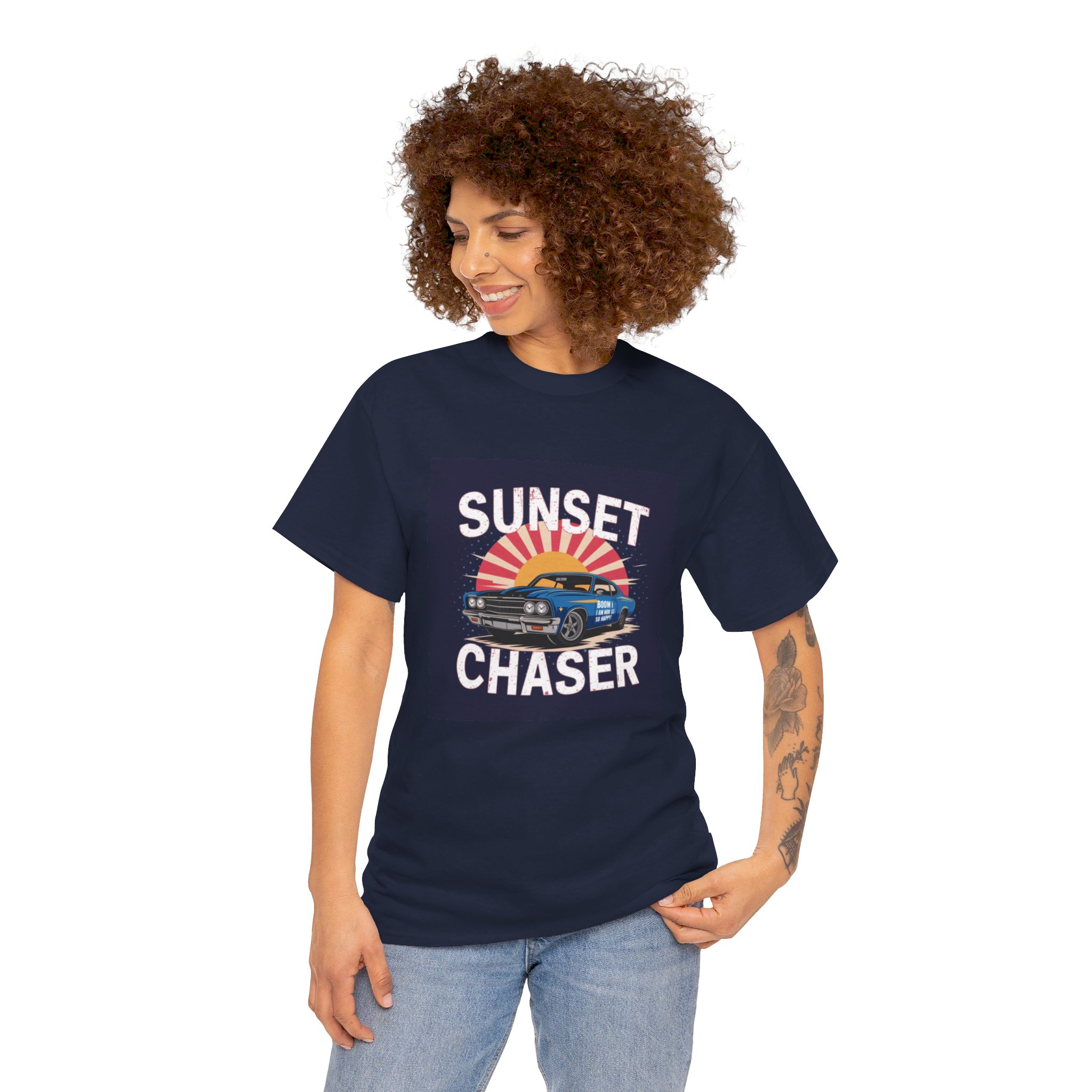 Unisex Heavy Cotton Tee Navy - Image 11