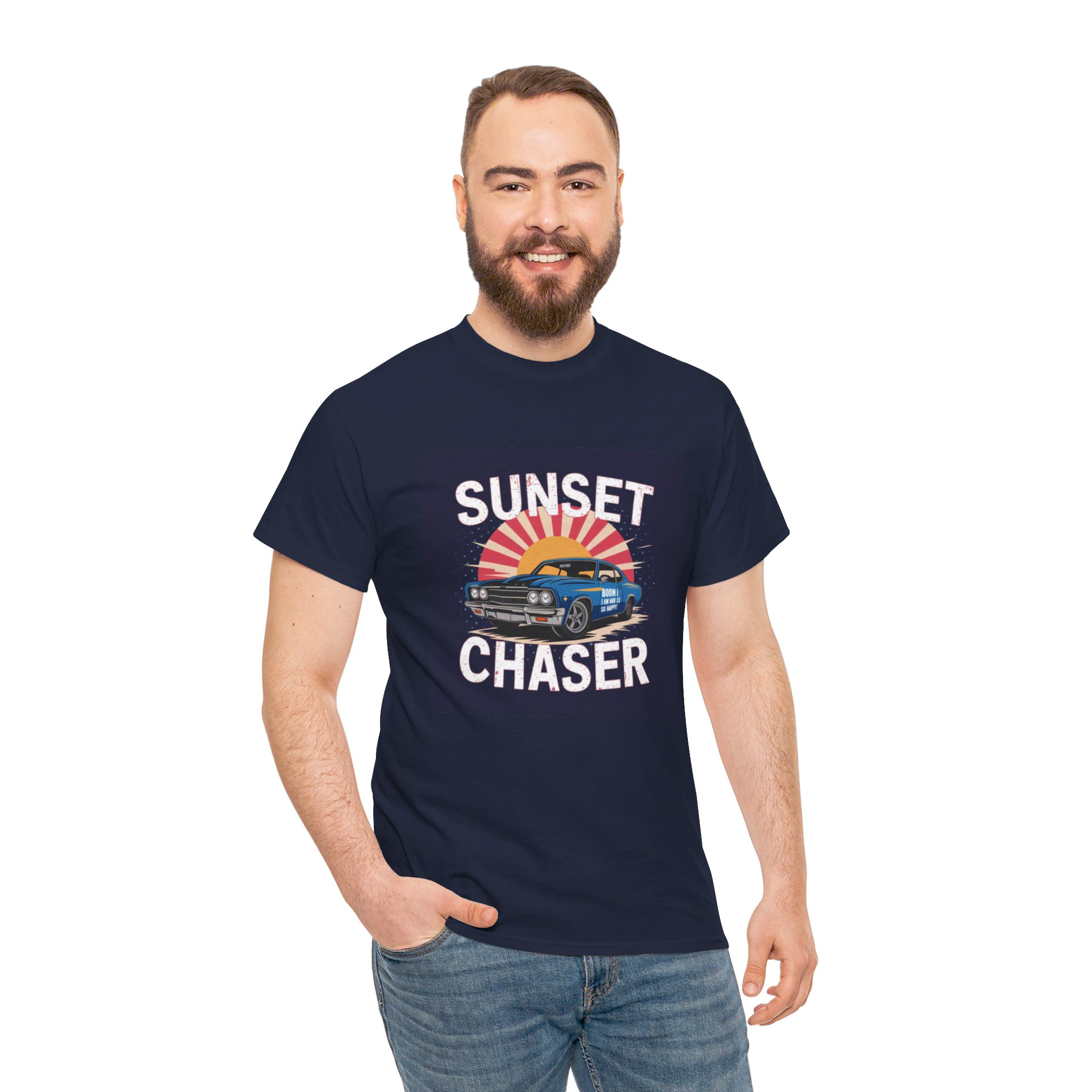Unisex Heavy Cotton Tee Navy - Image 13