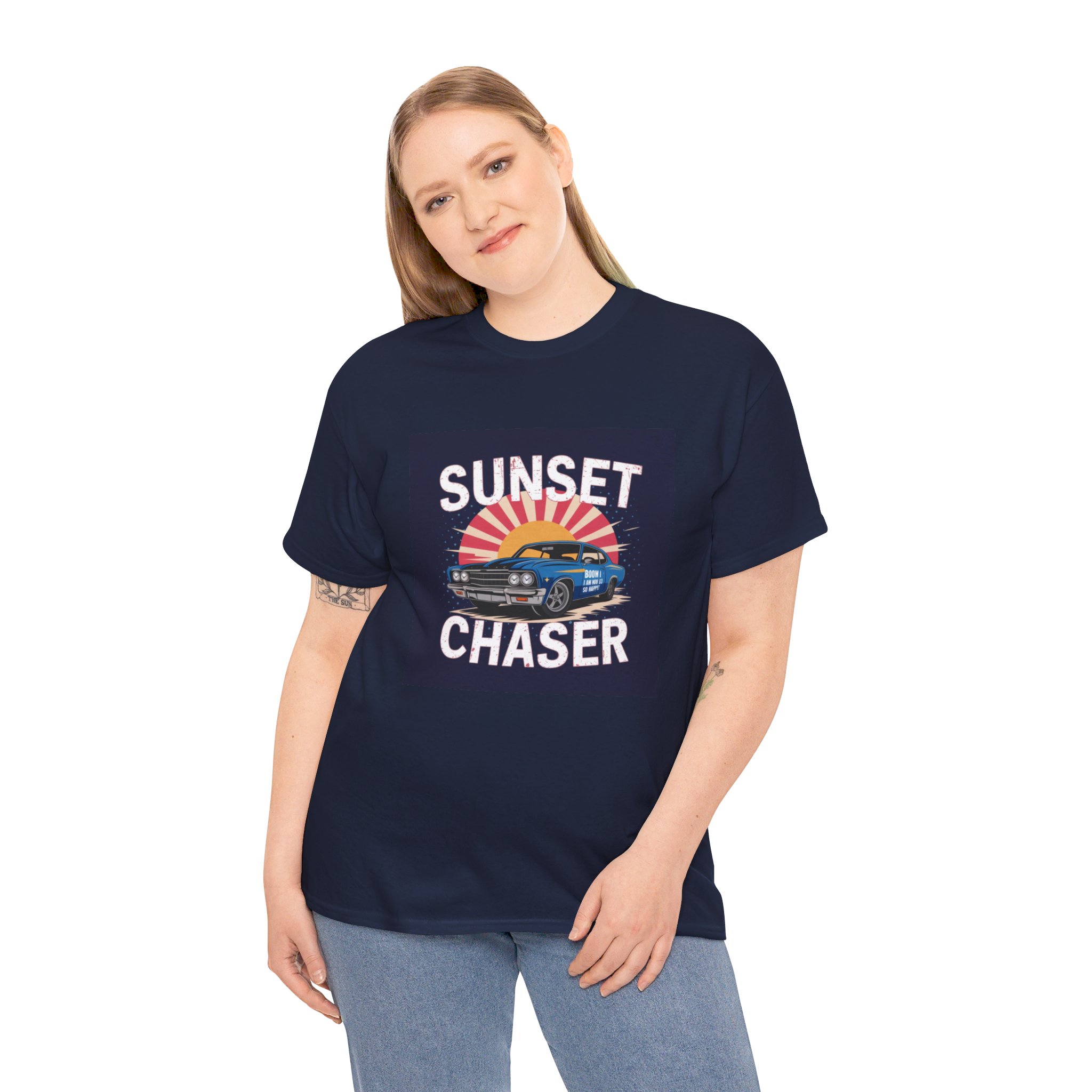 Unisex Heavy Cotton Tee Navy - Image 12